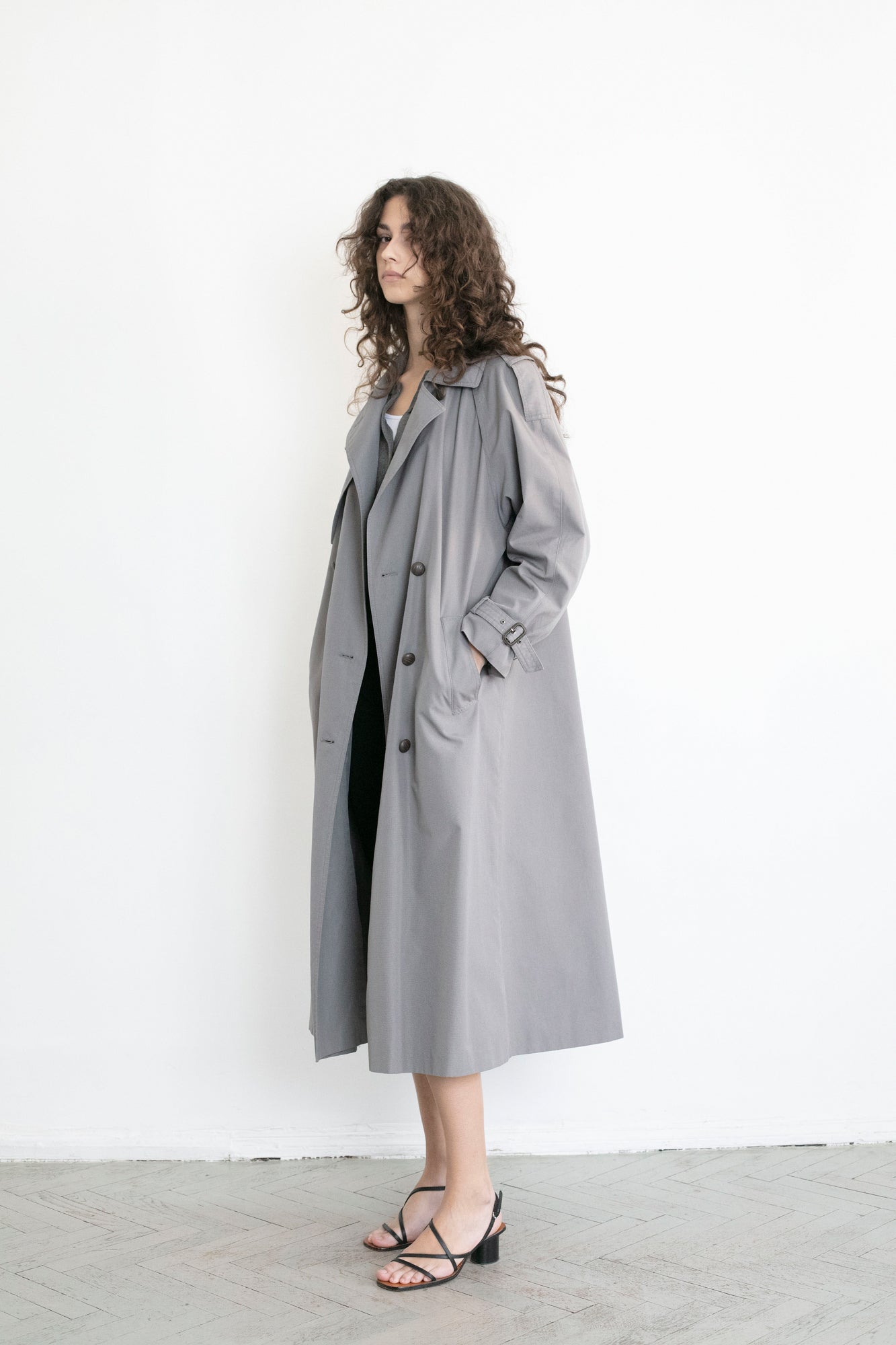 Vintage Grey Trench Coat