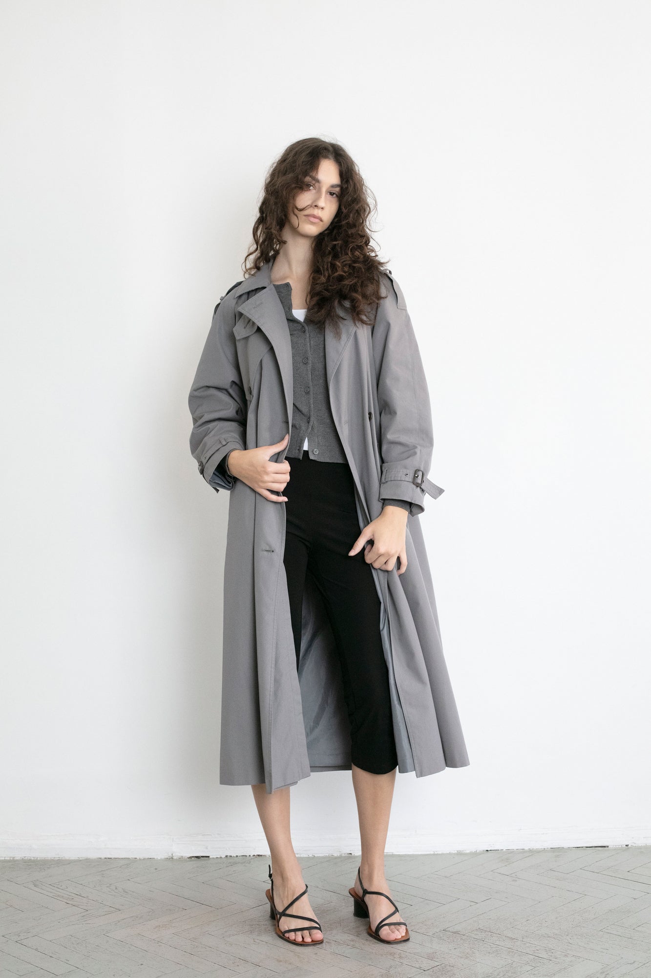 Vintage Grey Trench Coat