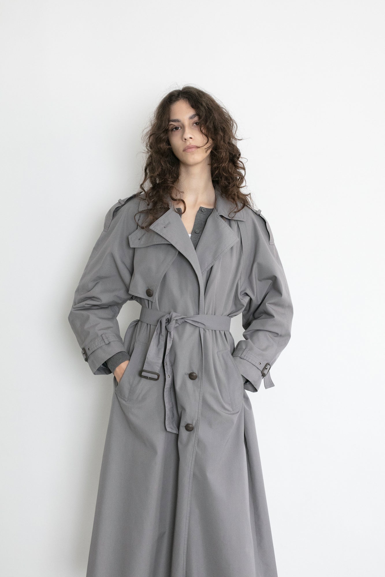 Vintage Grey Trench Coat