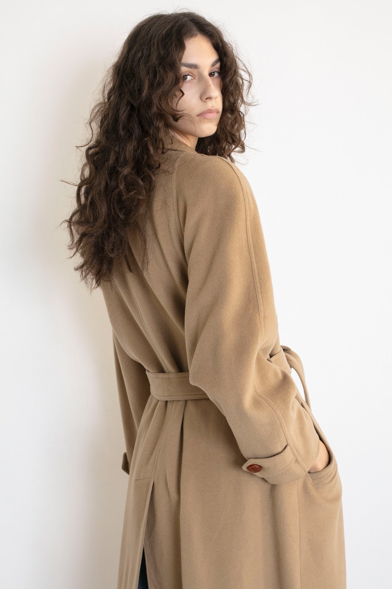 Vintage Beige Cashmere Wool Coat