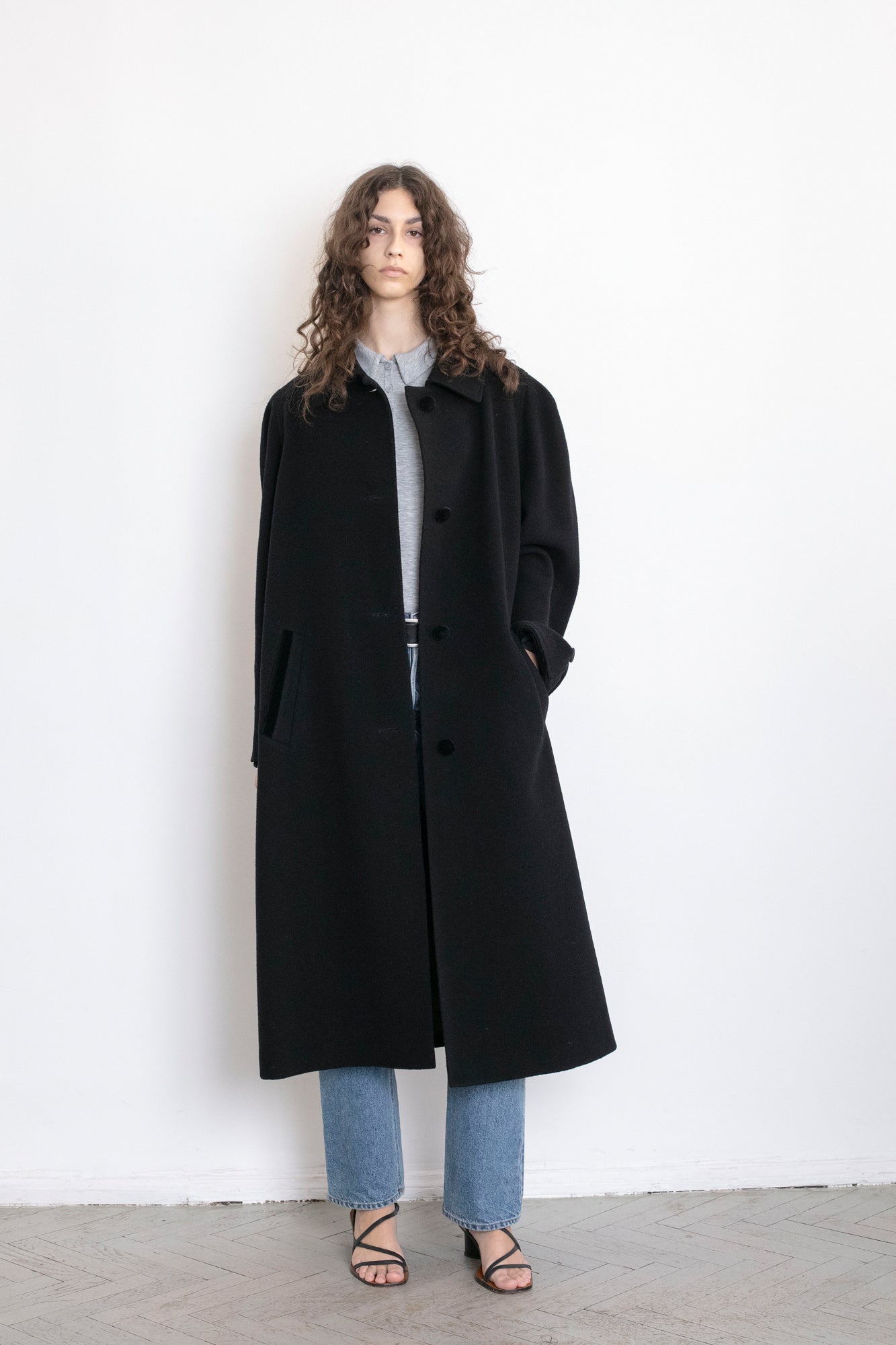 Vintage Black Wool Coat