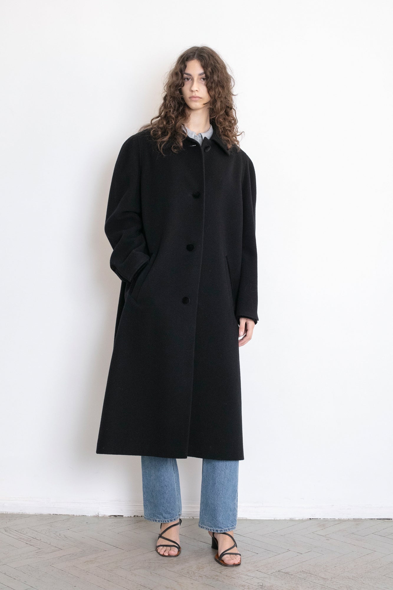 Vintage Black Wool Coat