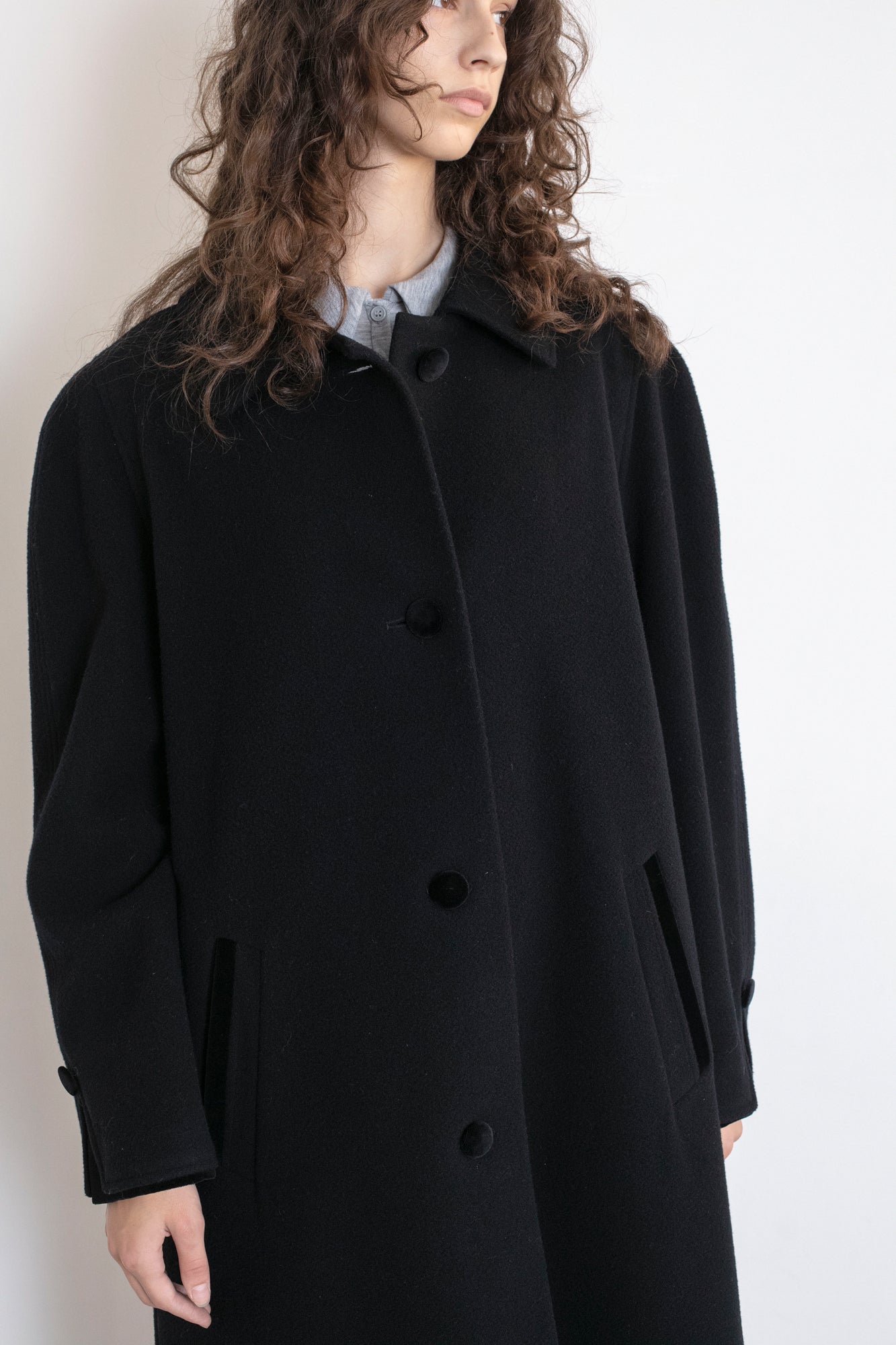 Vintage Black Wool Coat