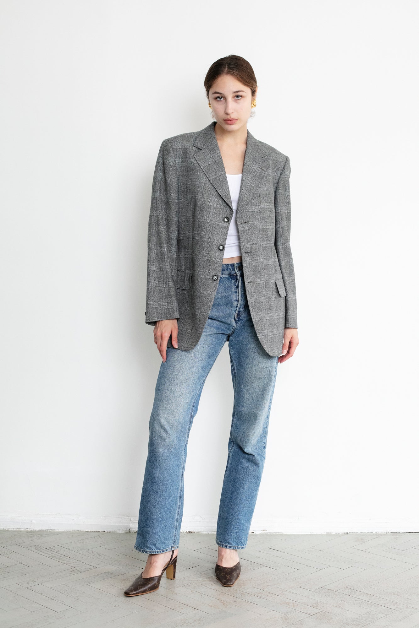 Vintage Grey Wool Blazer