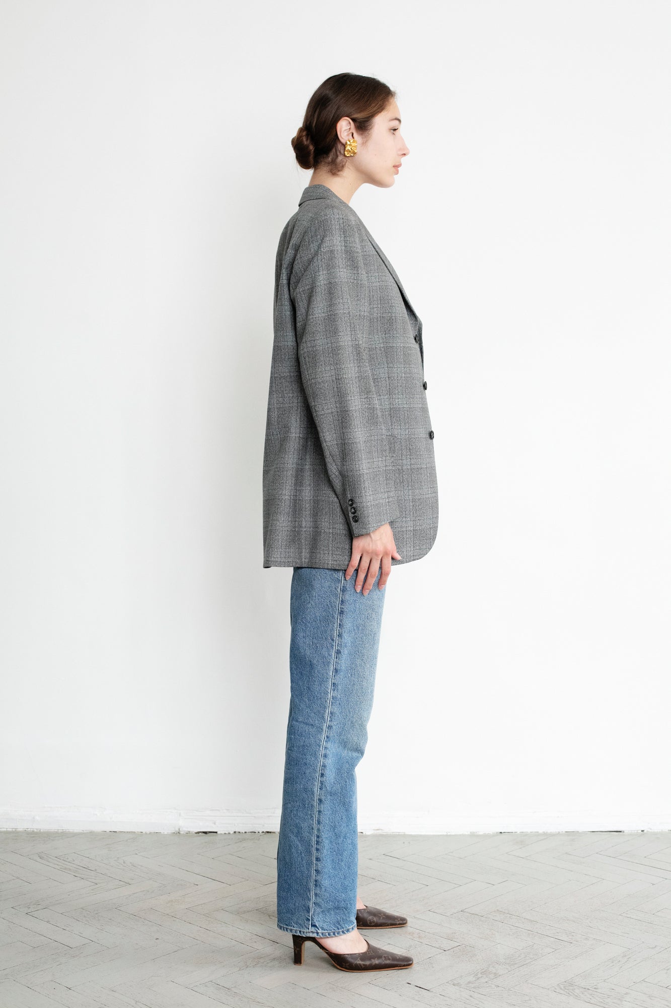 Vintage Grey Wool Blazer