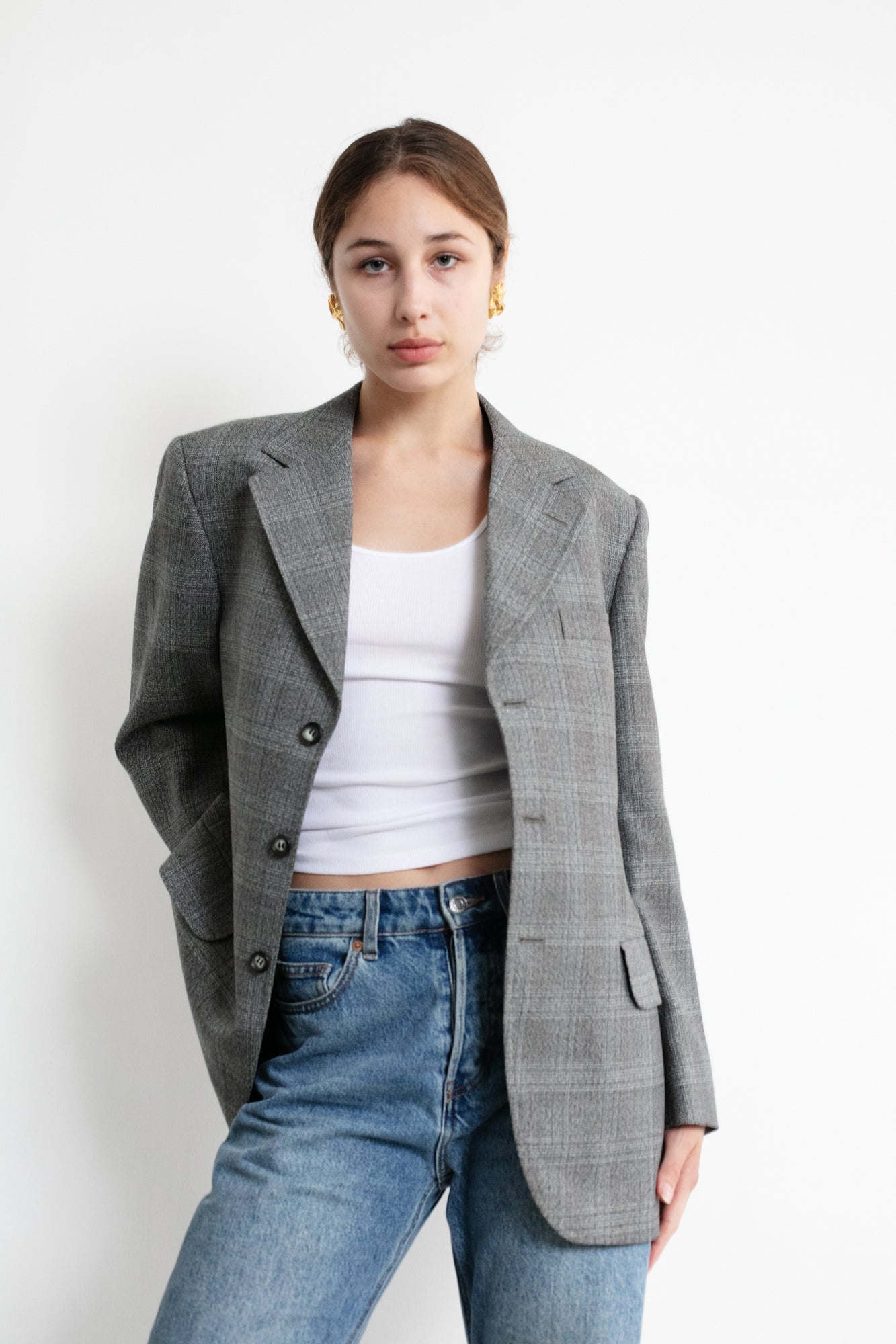 Vintage Grey Wool Blazer