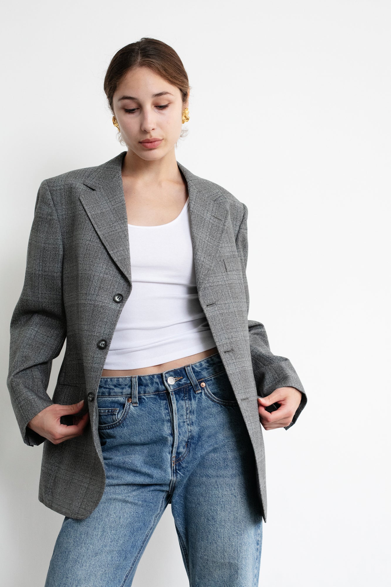 Vintage Grey Wool Blazer