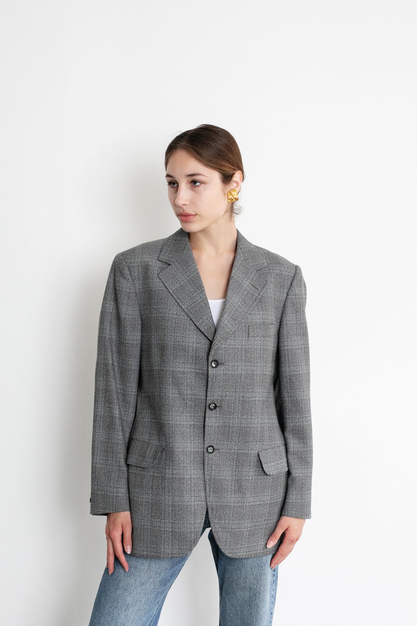 Vintage Grey Wool Blazer