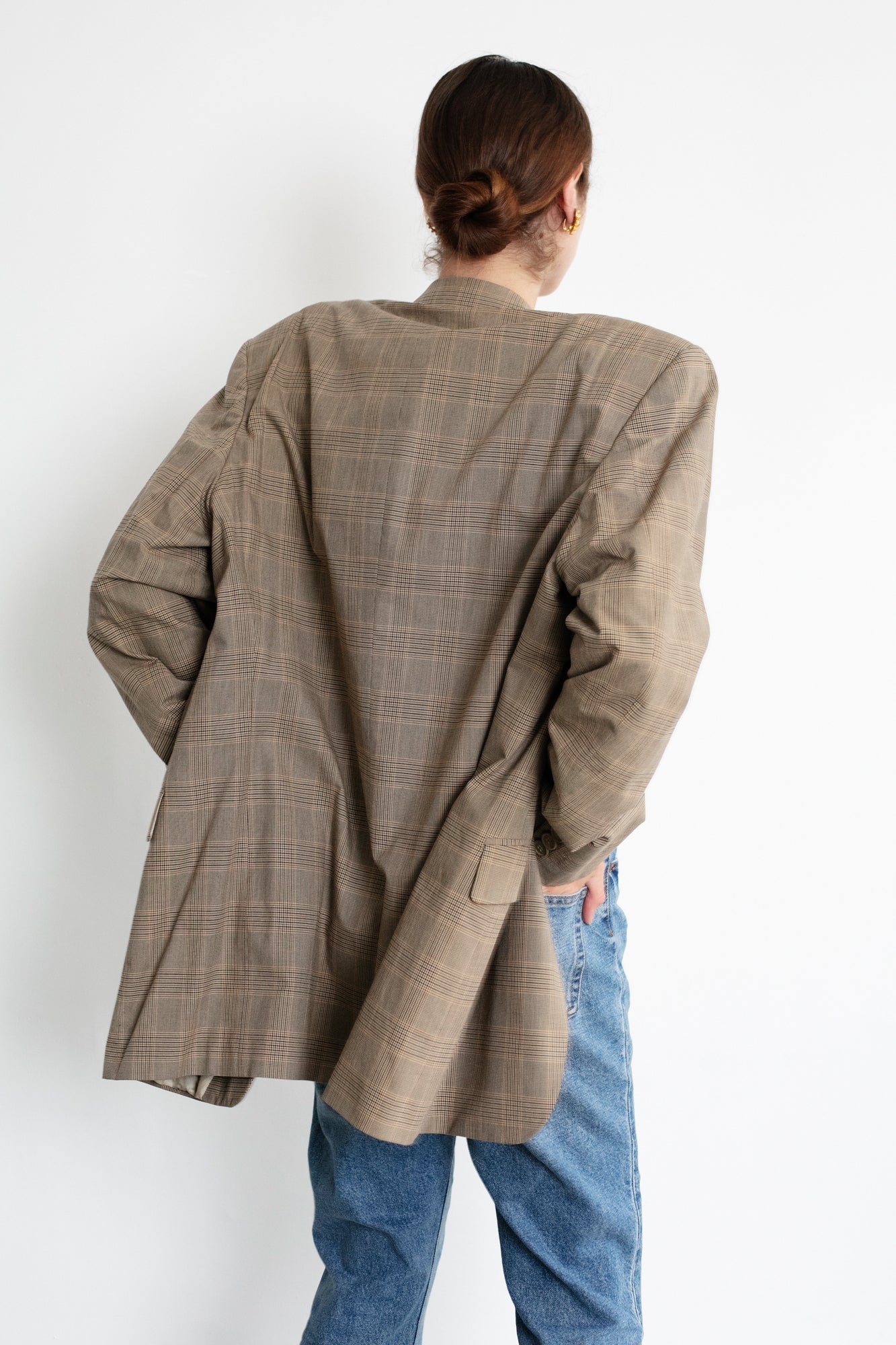 Vintage Glen Check Oversized Blazer