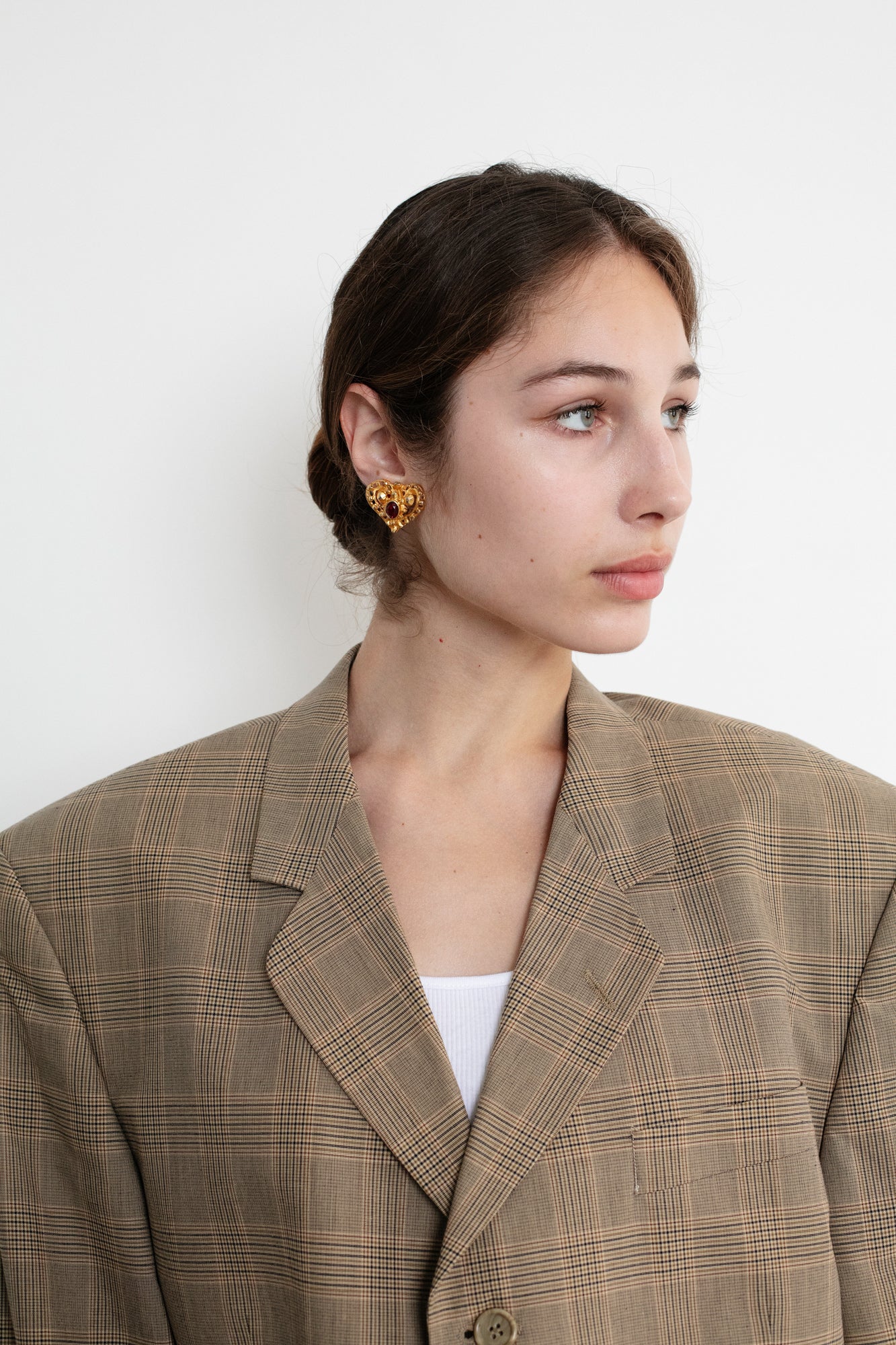 Vintage Glen Check Oversized Blazer