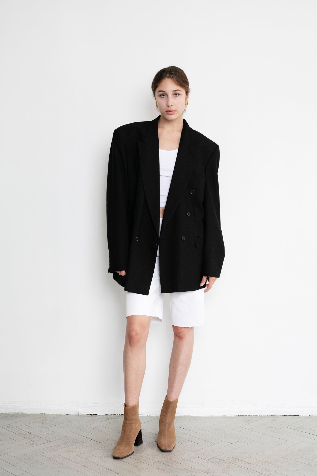 Vintage Black Oversized Wool Blazer