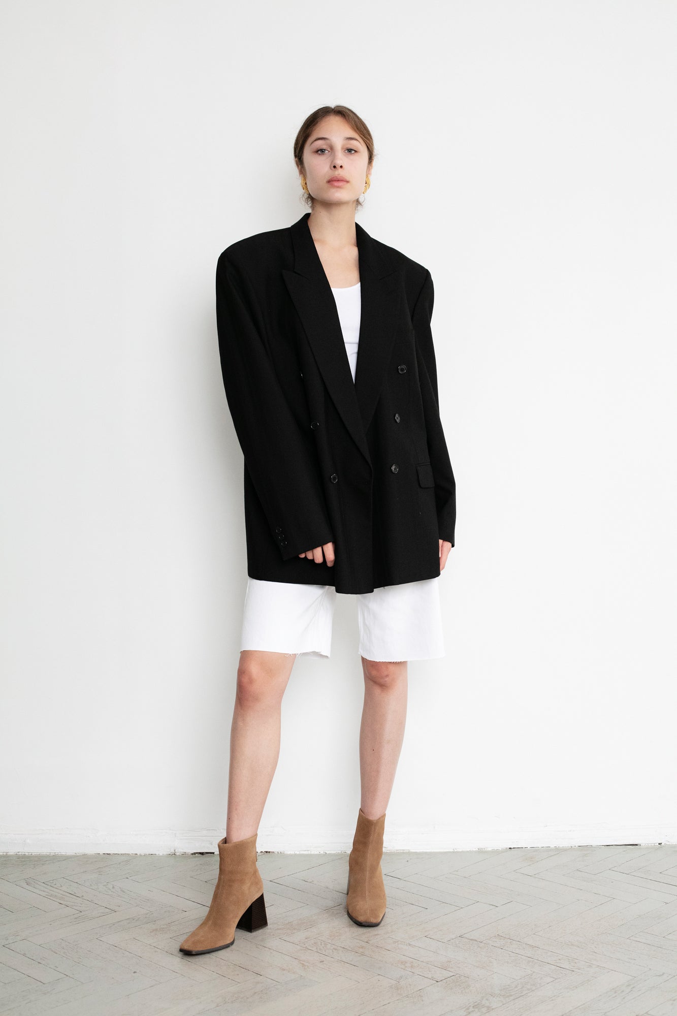 Vintage Black Oversized Wool Blazer