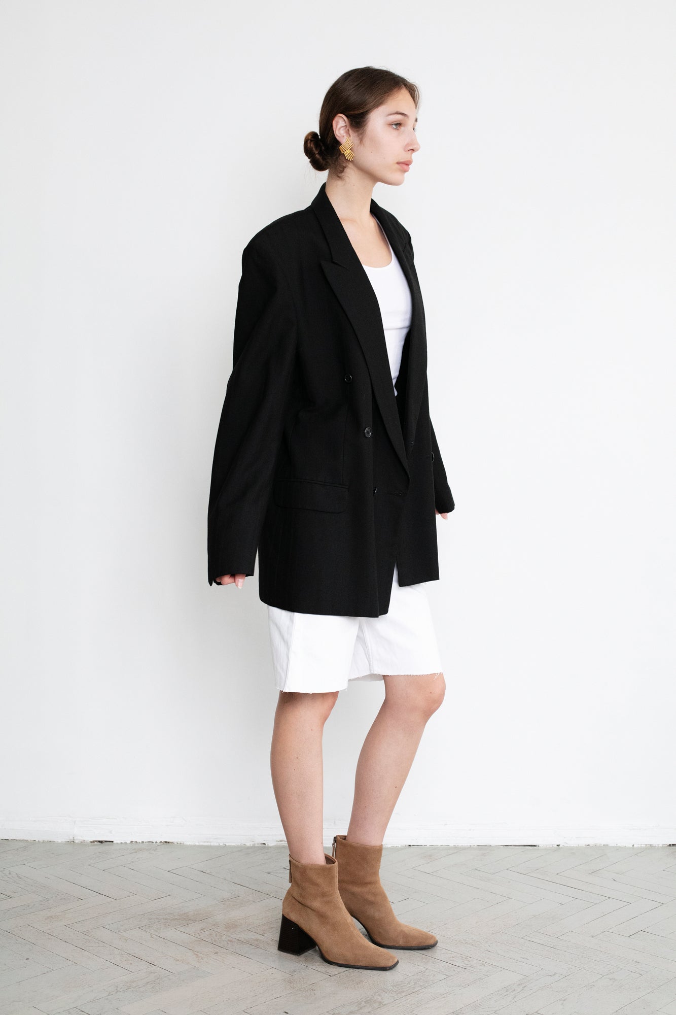 Vintage Black Oversized Wool Blazer