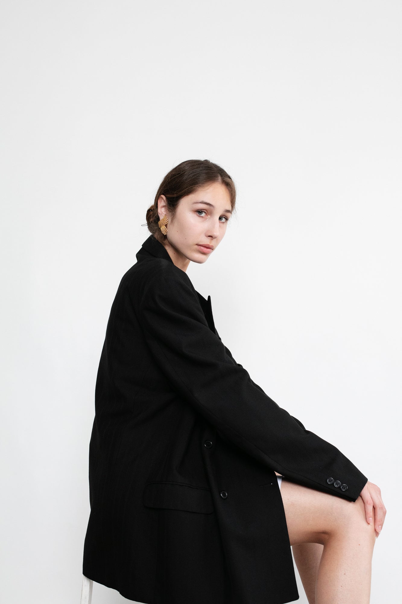 Vintage Black Oversized Wool Blazer