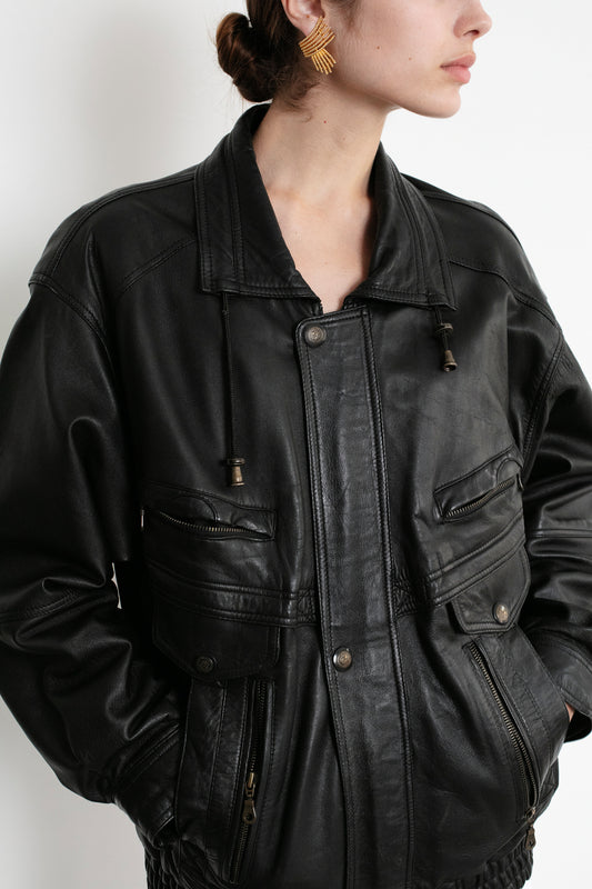 Vintage Black Leather Jacket