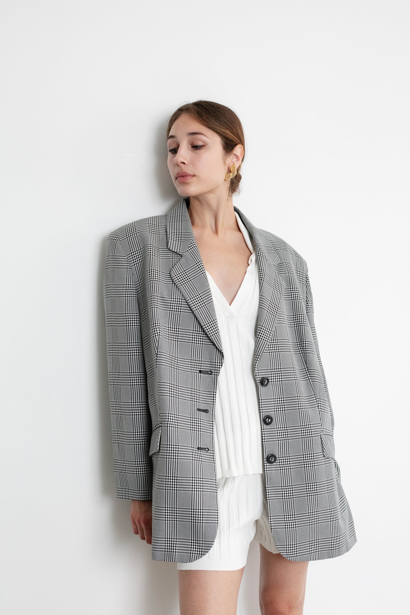 Vintage Oversized Check Blazer