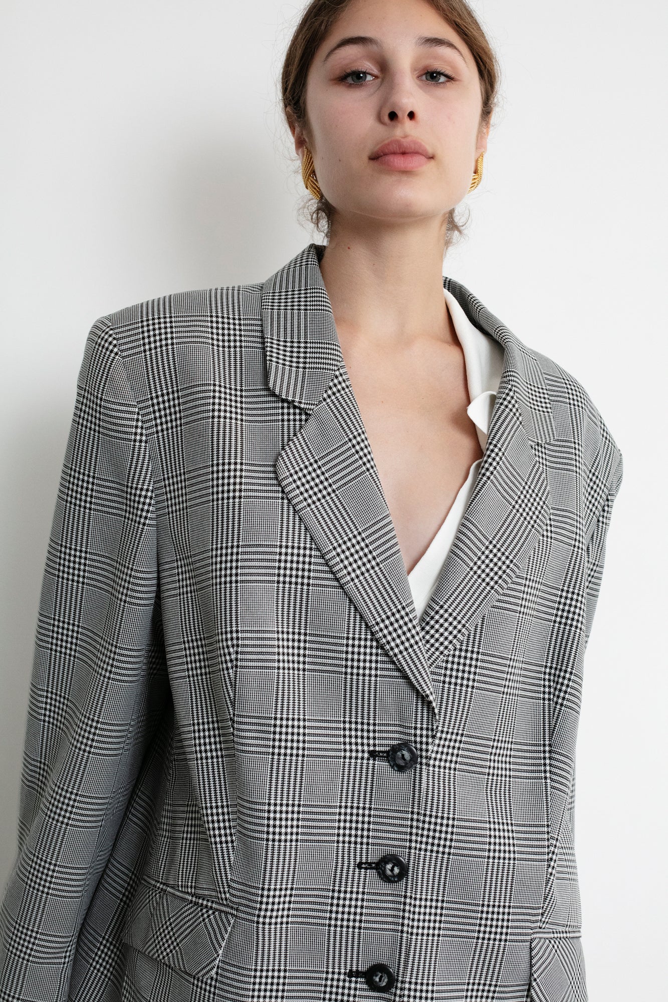 Vintage Oversized Check Blazer