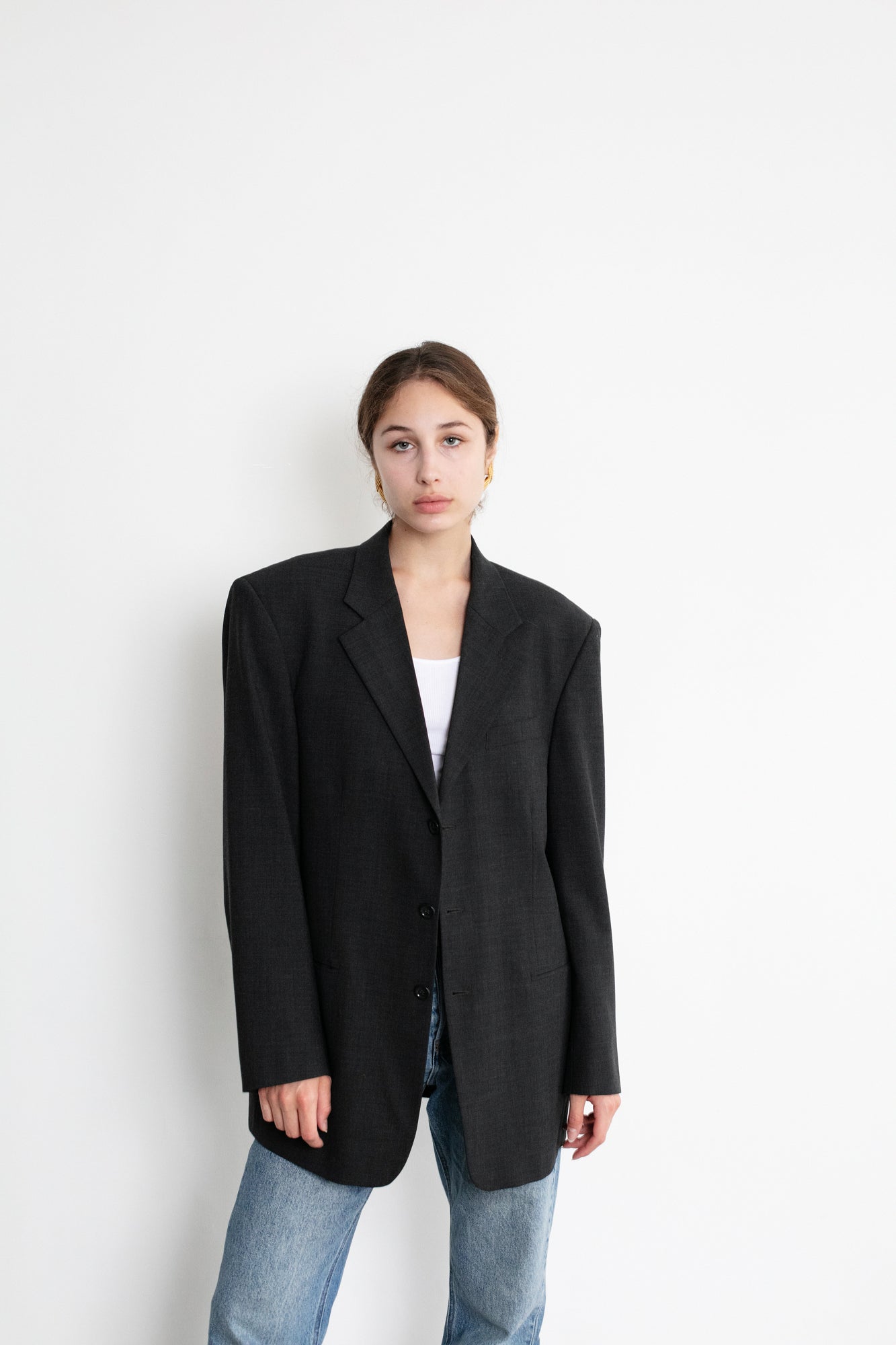 Vintage Grey Wool Blazer