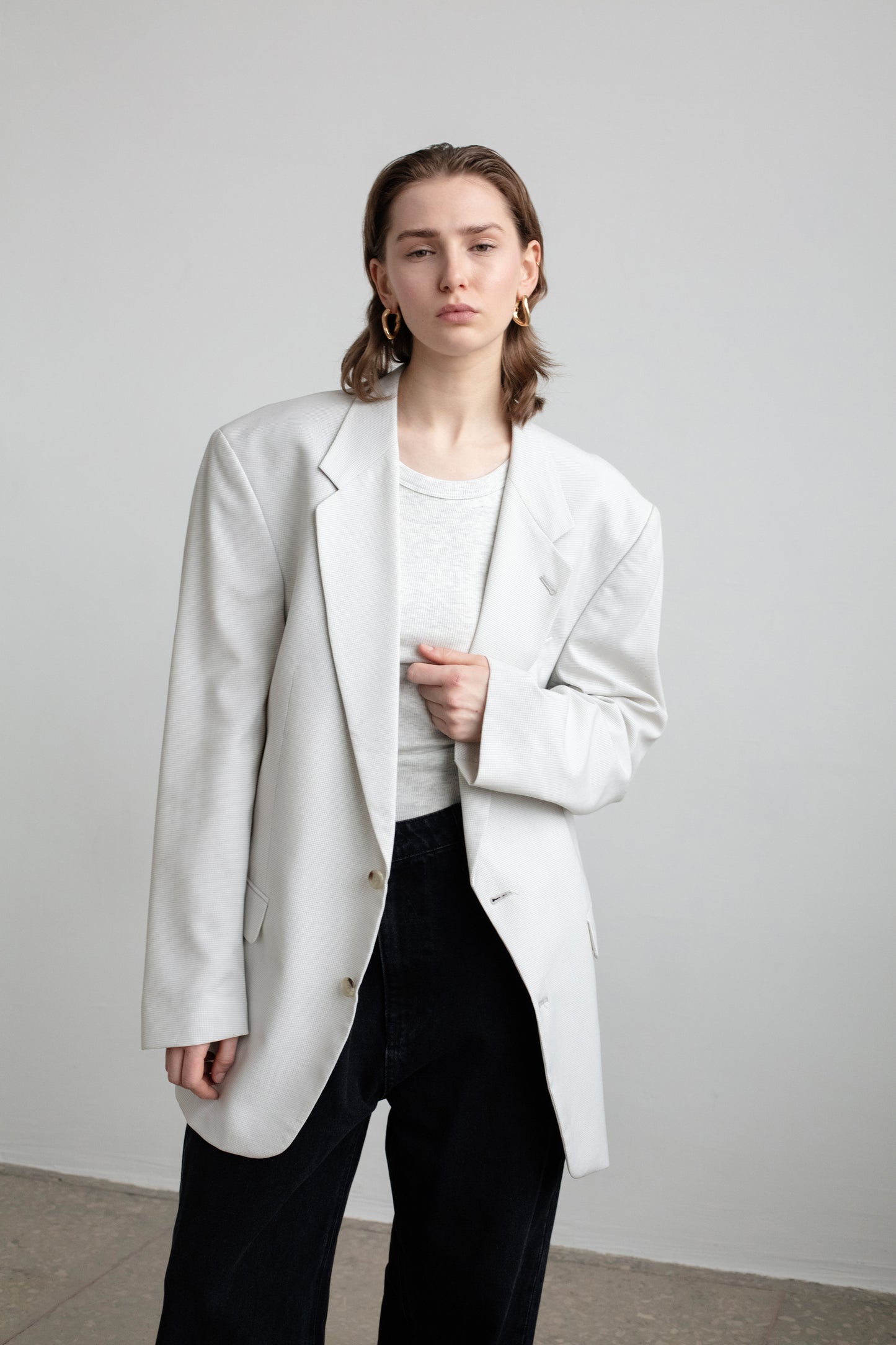 Vintage White Oversized Blazer