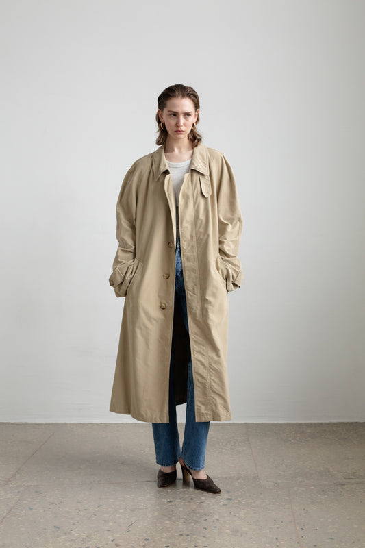 Vintage Trench Coat With Shirt Collar