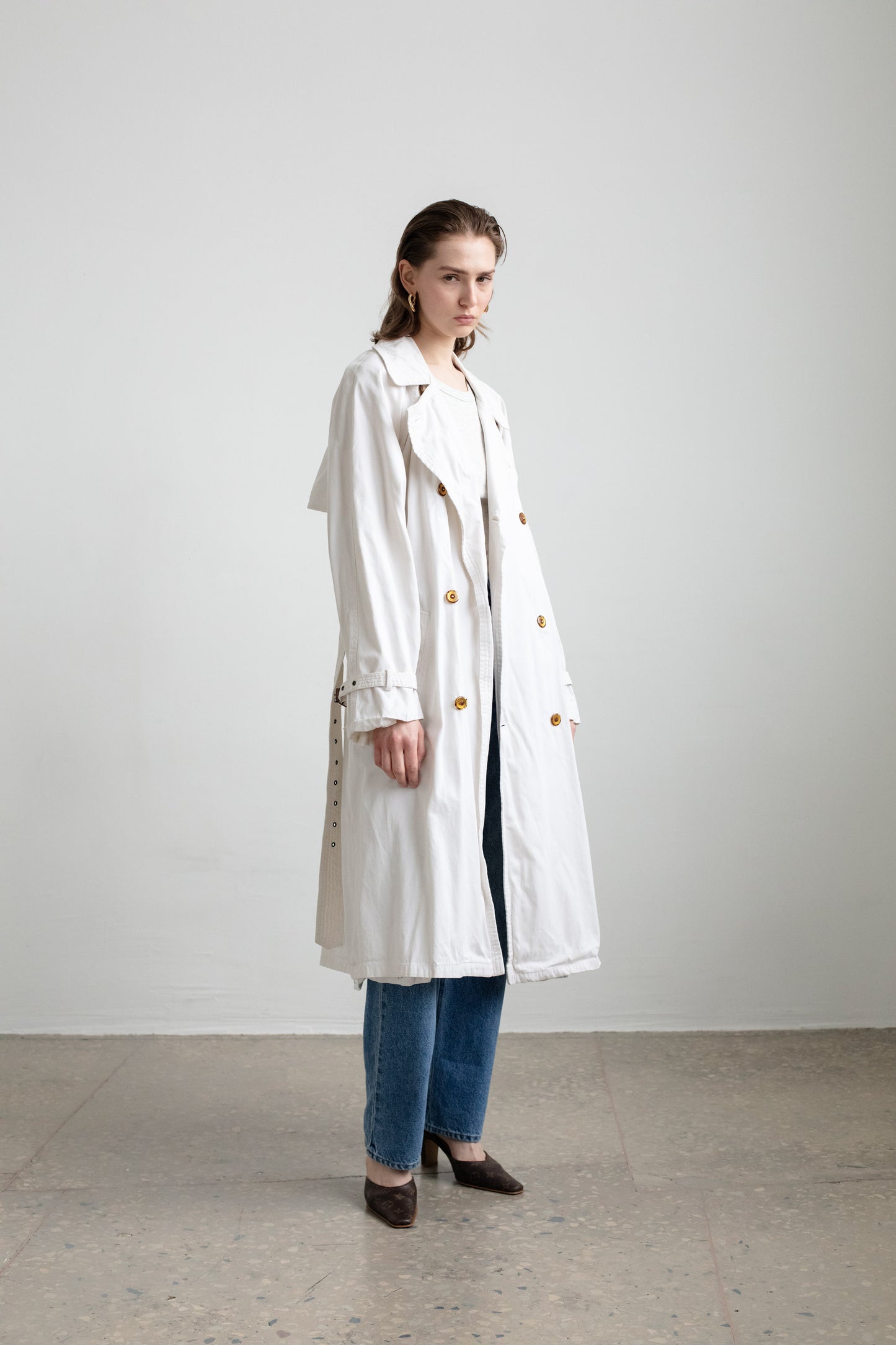 Vintage White Trench Coat