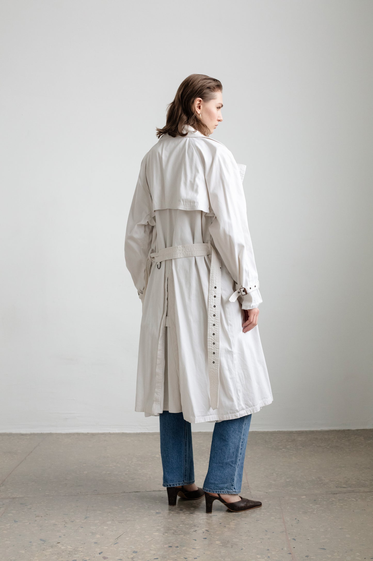 Vintage White Trench Coat