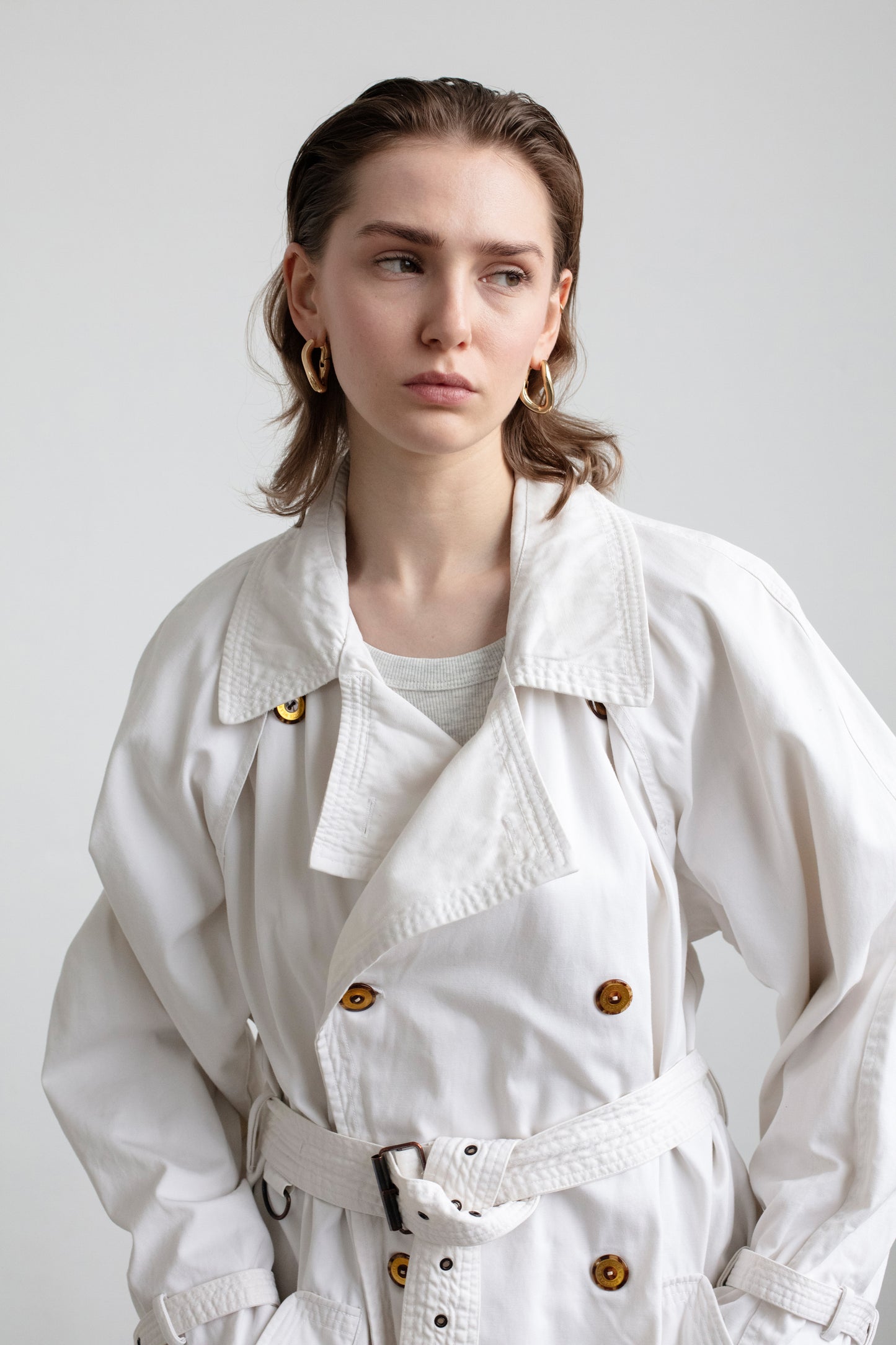 Vintage White Trench Coat