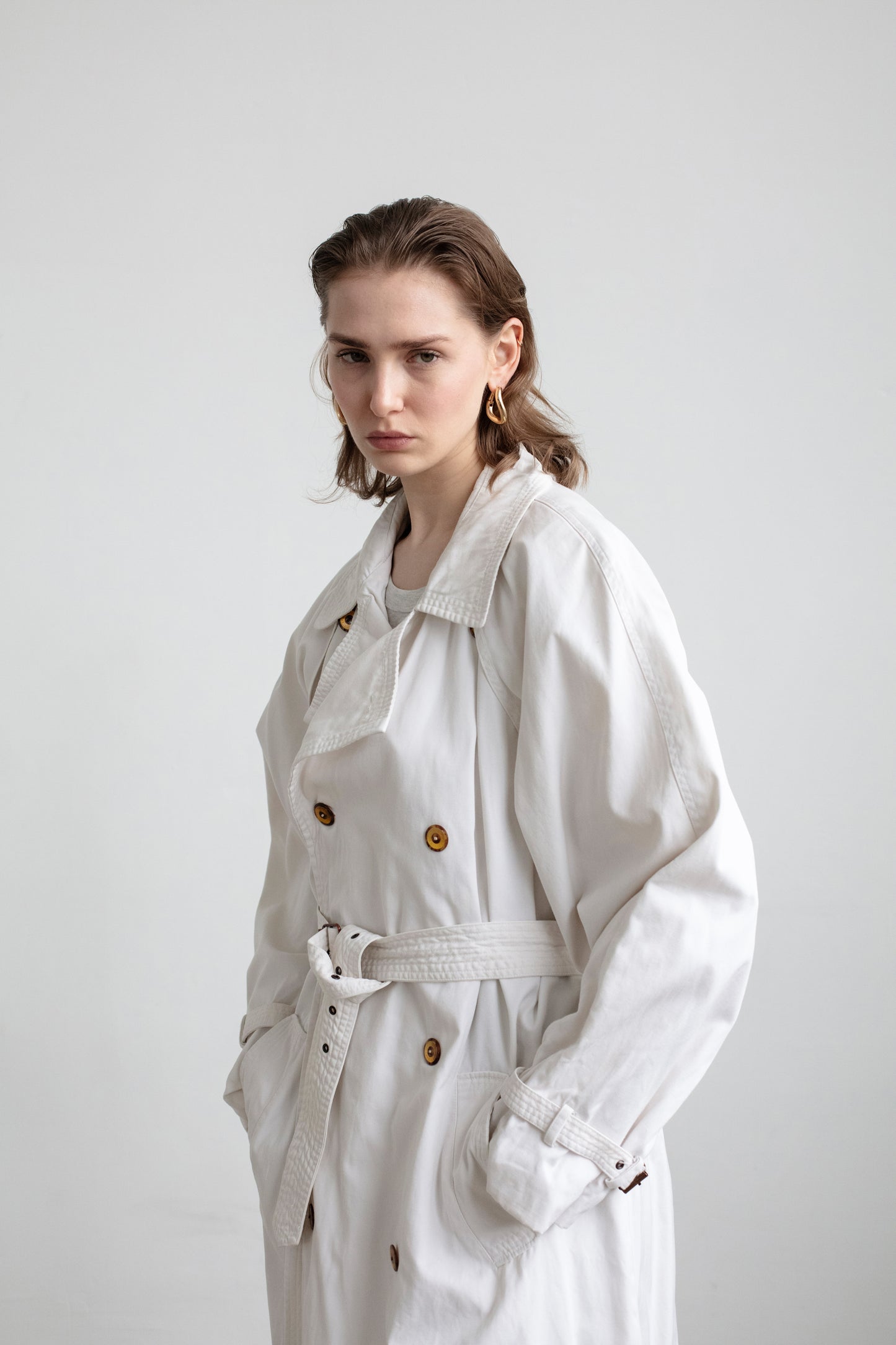 Vintage White Trench Coat