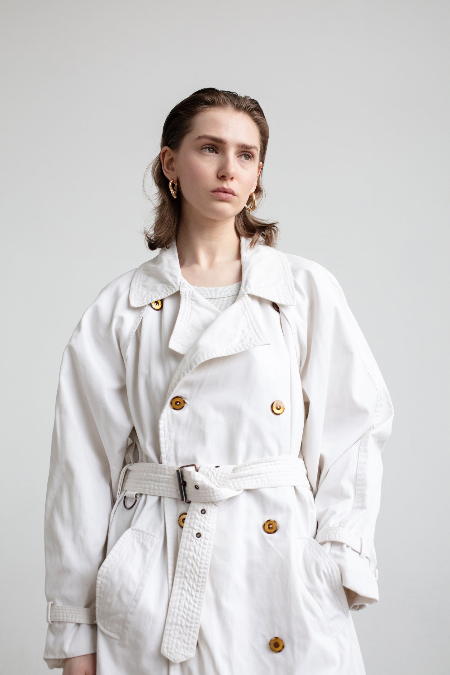 Vintage White Trench Coat