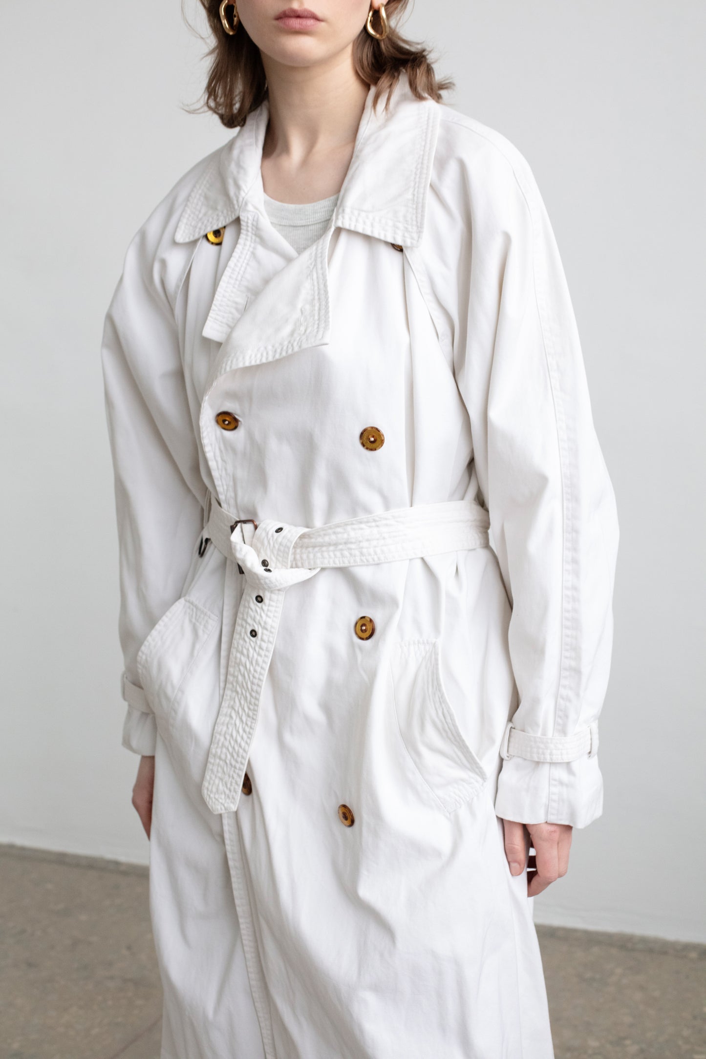 Vintage White Trench Coat