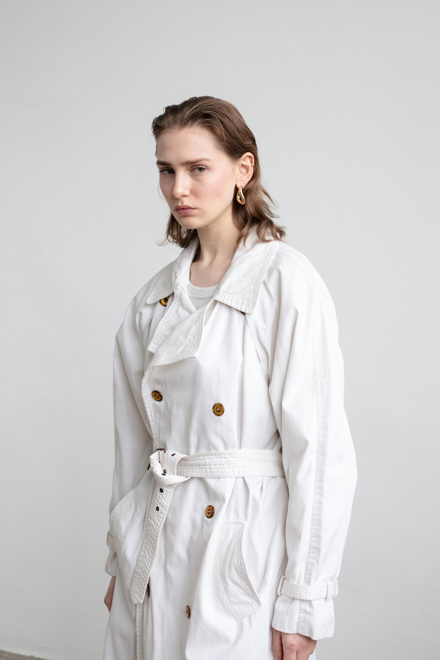 Vintage White Trench Coat