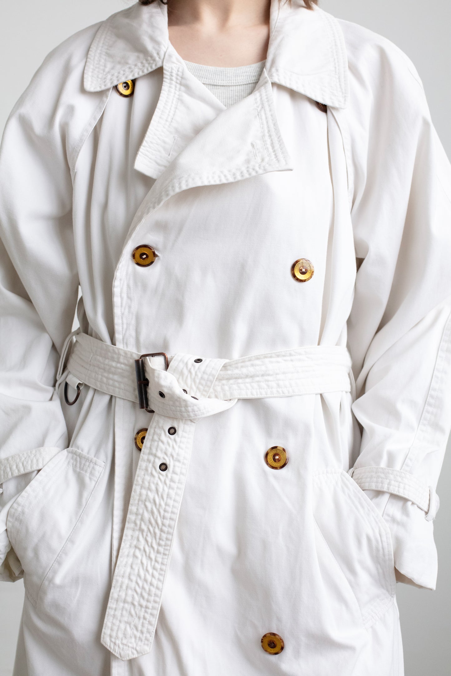 Vintage White Trench Coat