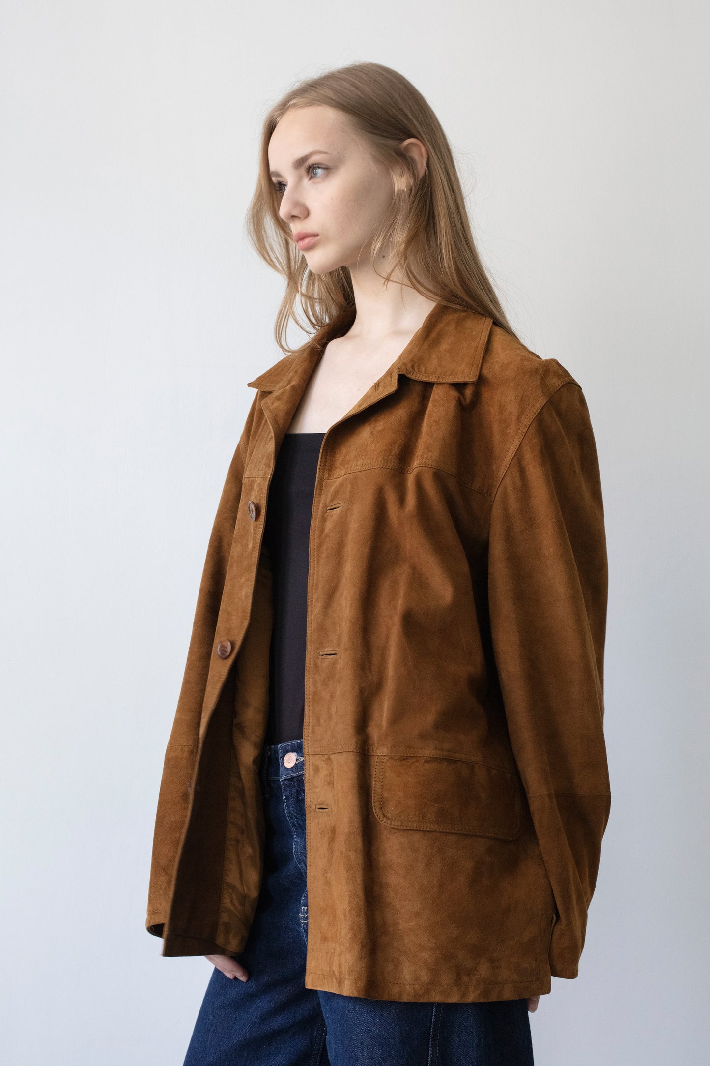 Vintage Brown Suede Leather Jacket