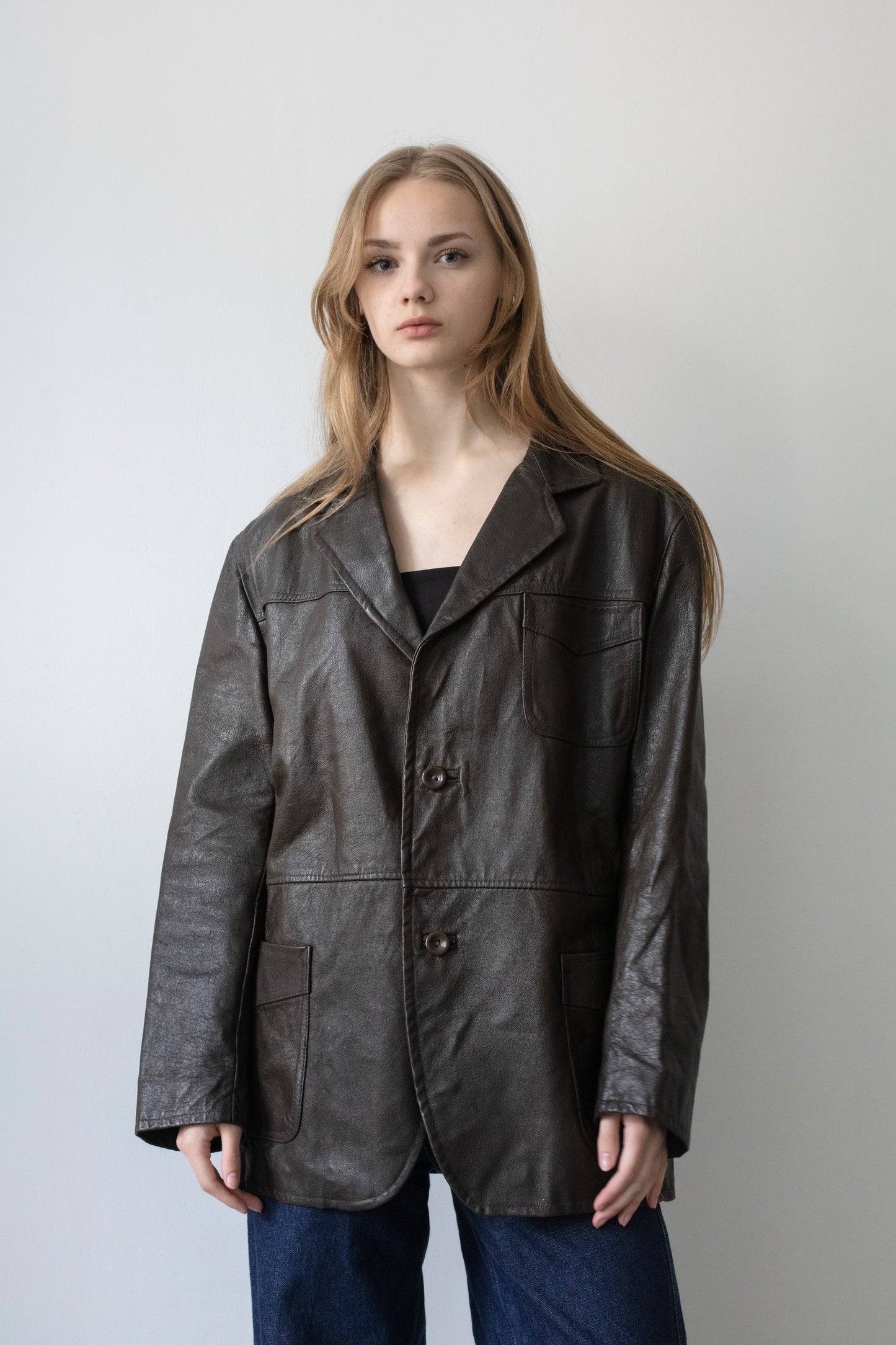 Vintage Brown Leather Jacket