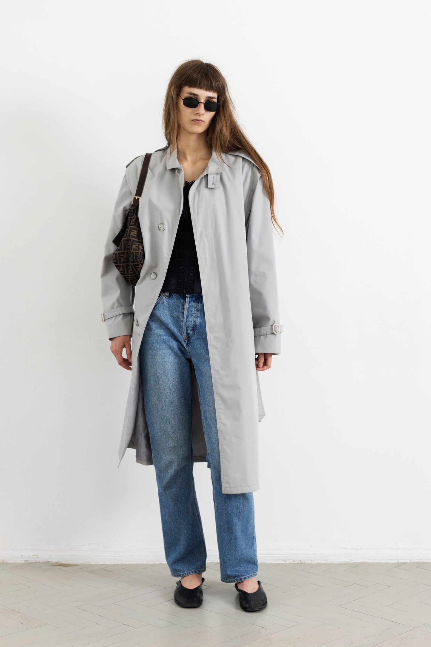 Vintage Grey Trench Coat