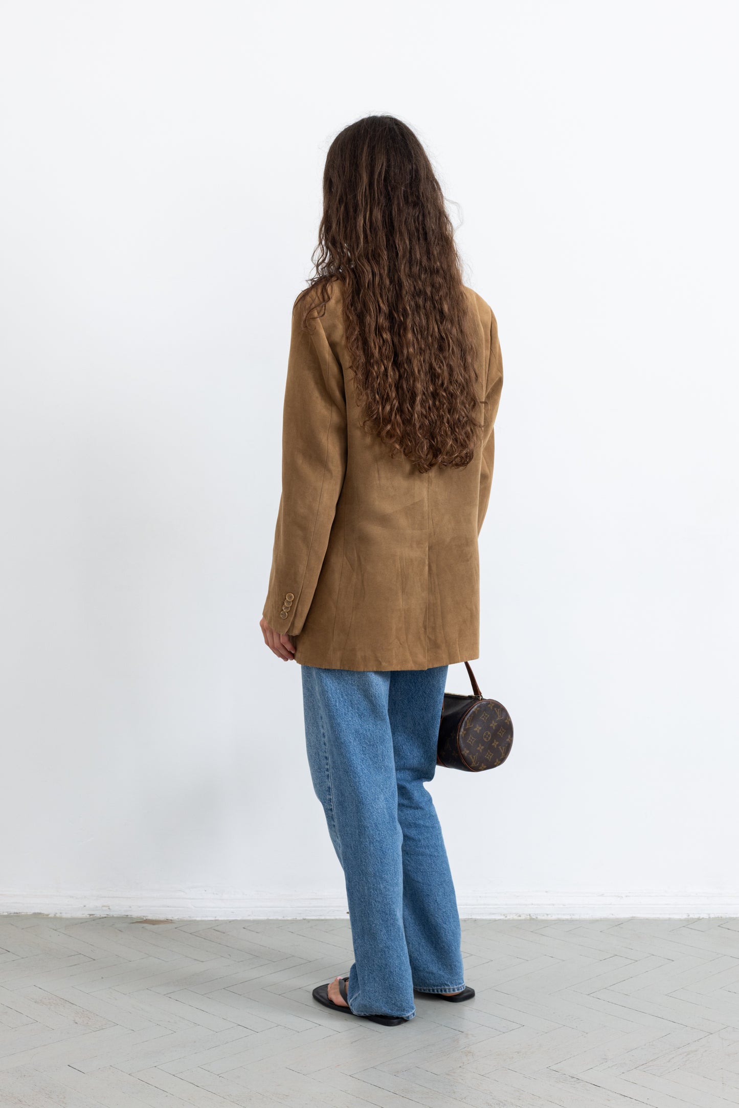 Vintage Brown Faux Suede Blazer
