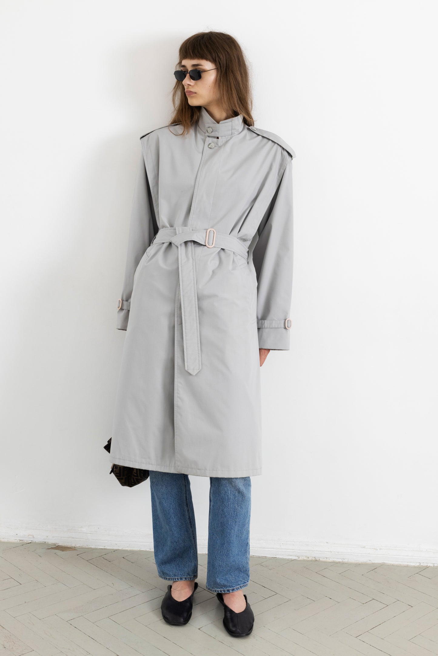 Vintage Grey Trench Coat