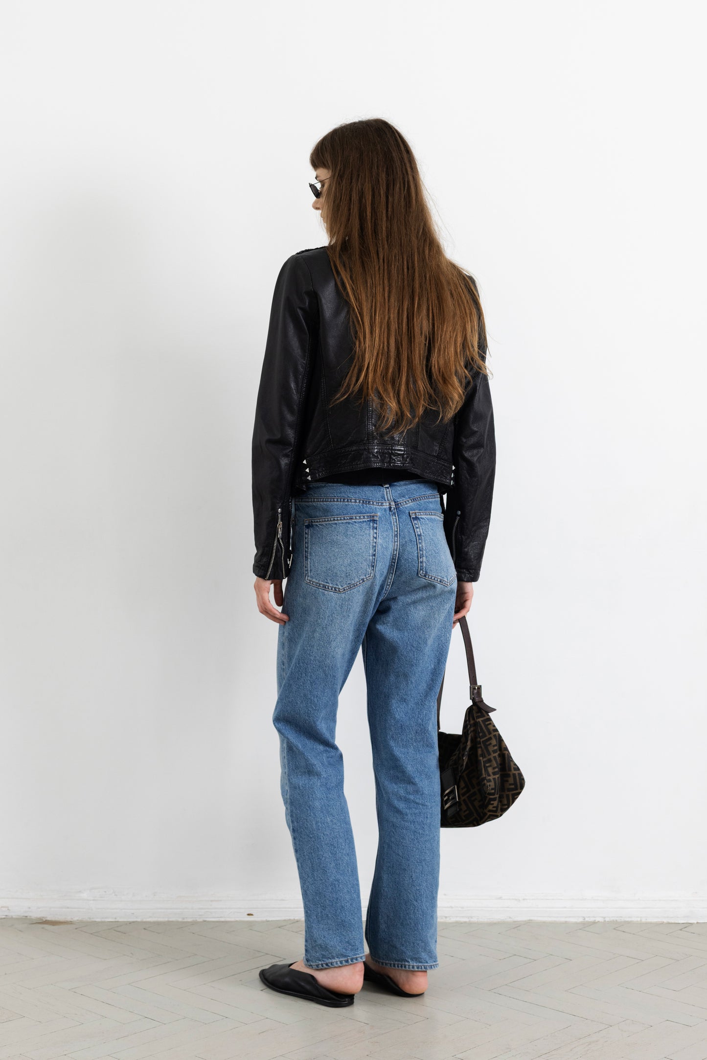 Vintage Black Leather Biker Jacket