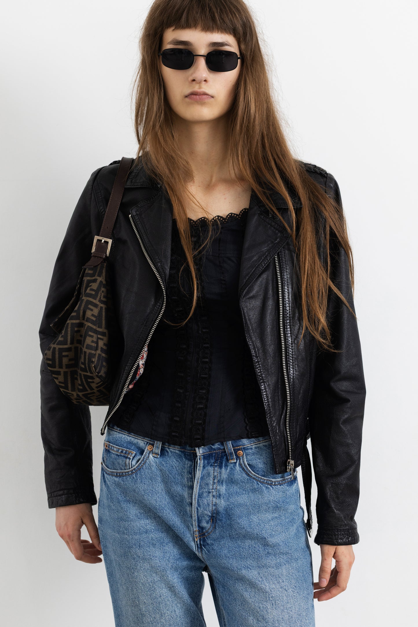 Vintage Black Leather Biker Jacket