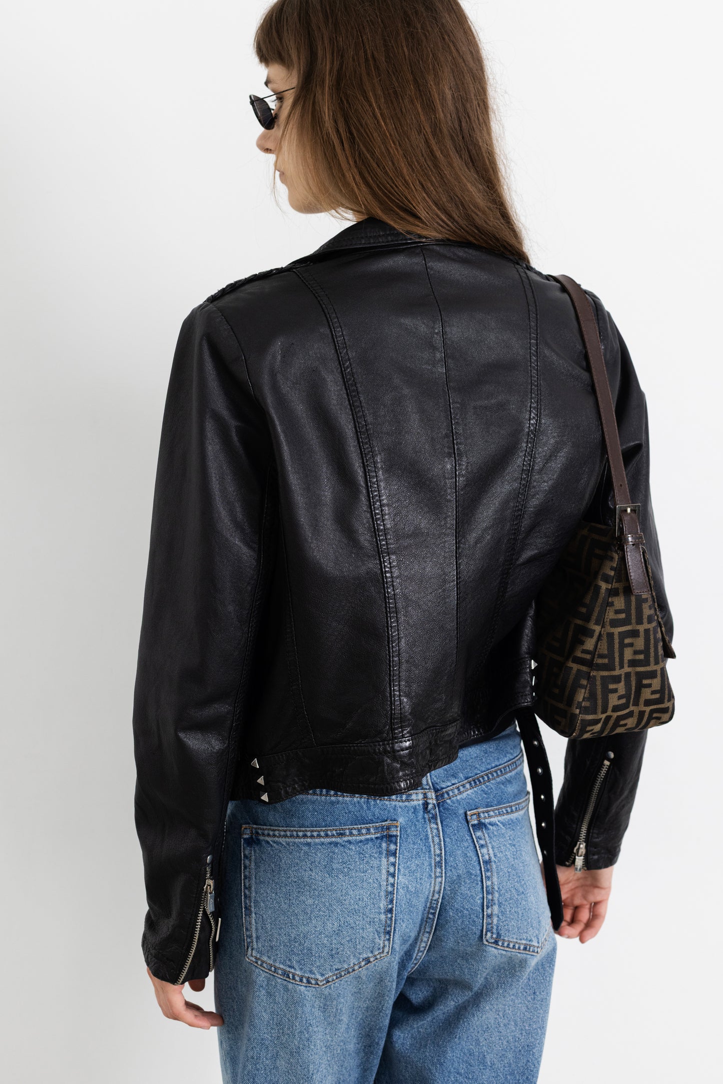Vintage Black Leather Biker Jacket