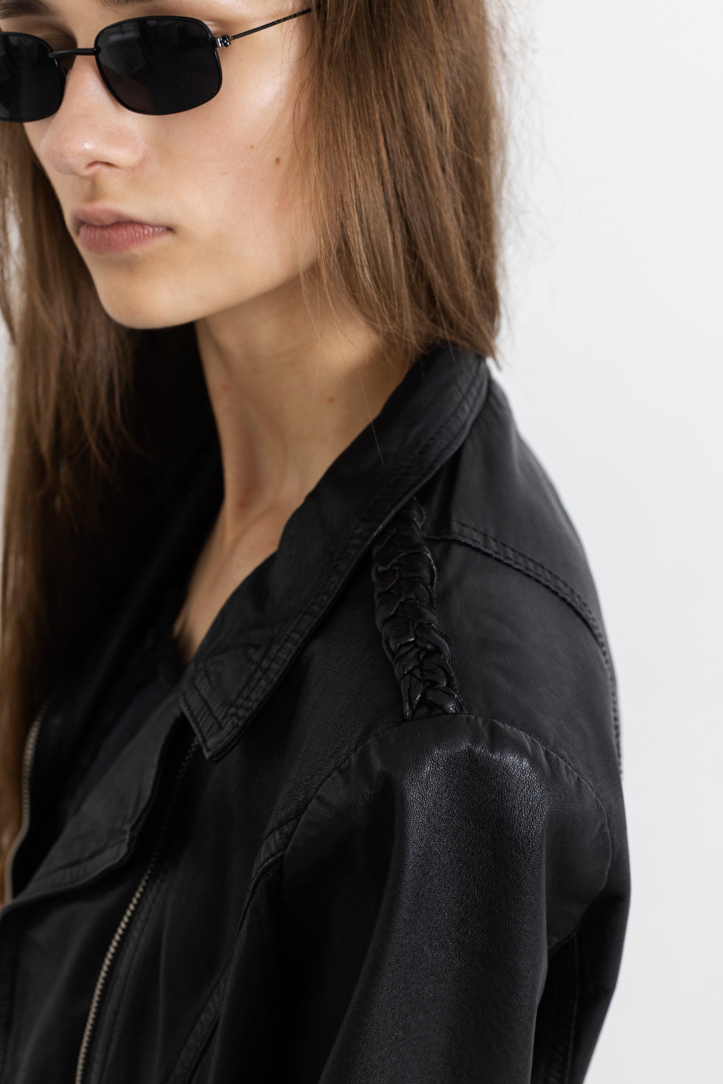 Vintage Black Leather Biker Jacket