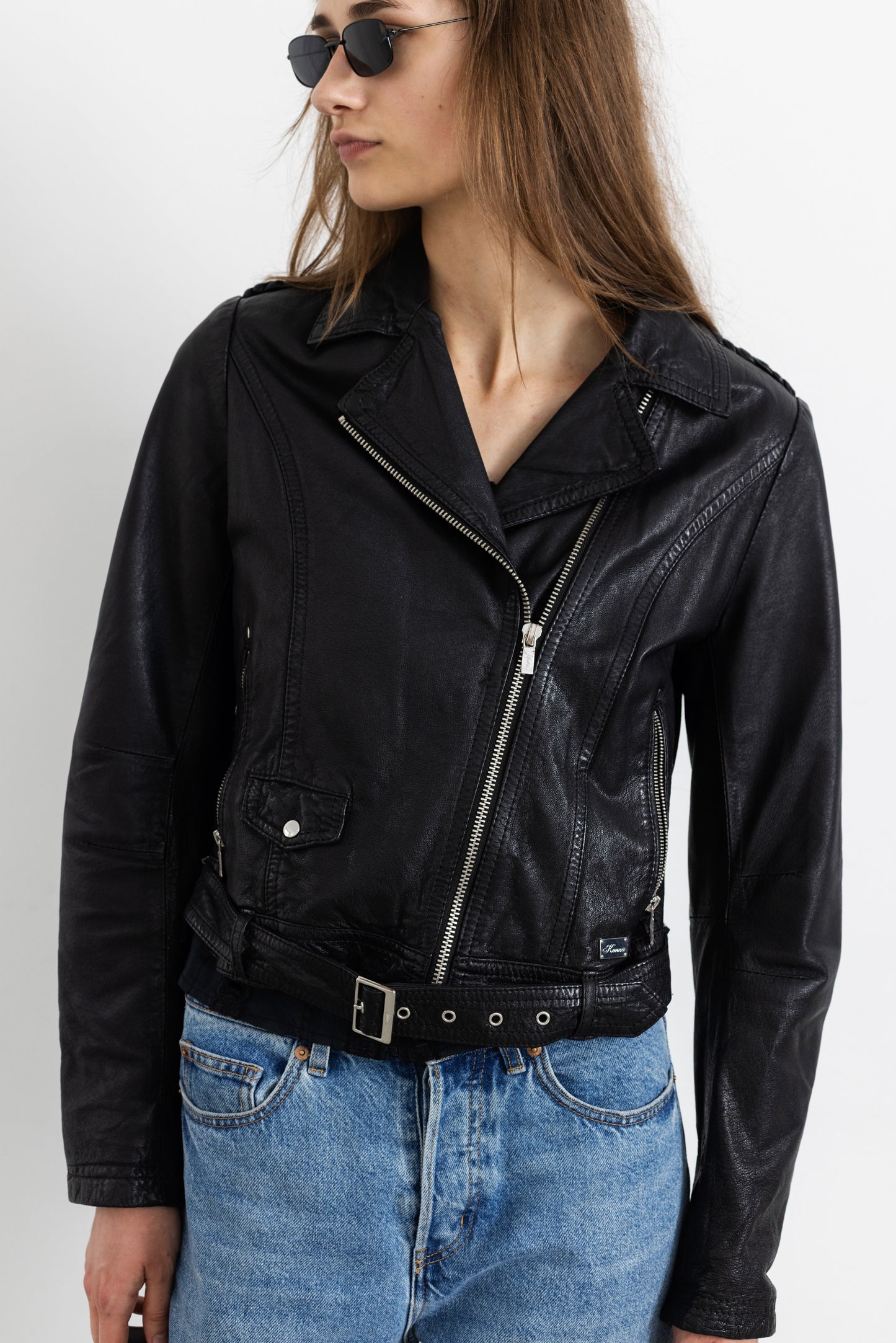 Vintage Black Leather Biker Jacket