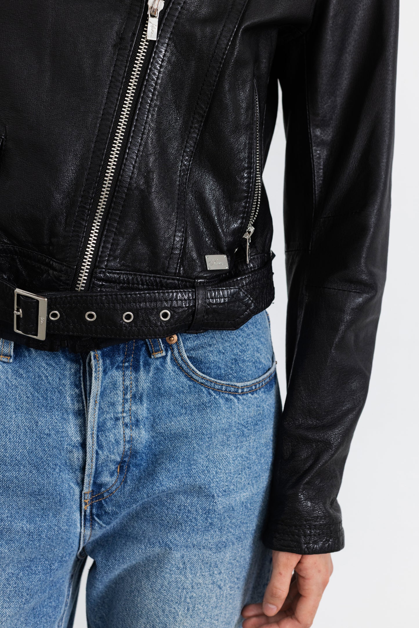 Vintage Black Leather Biker Jacket