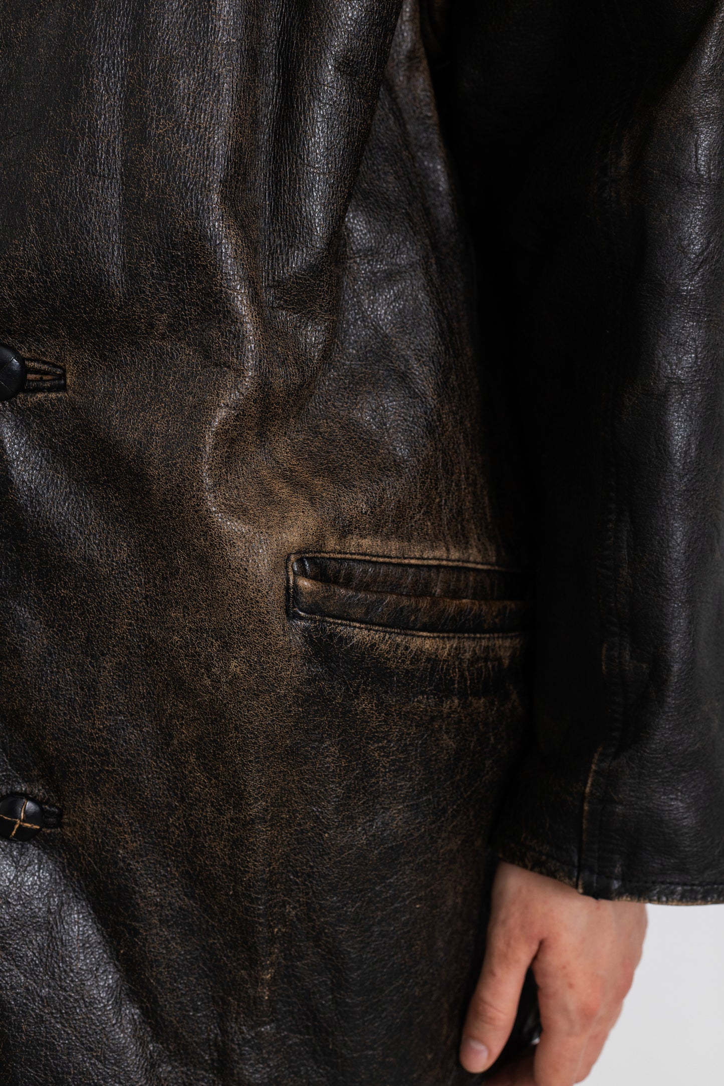 Vintage Brown Distressed Leather Jacket