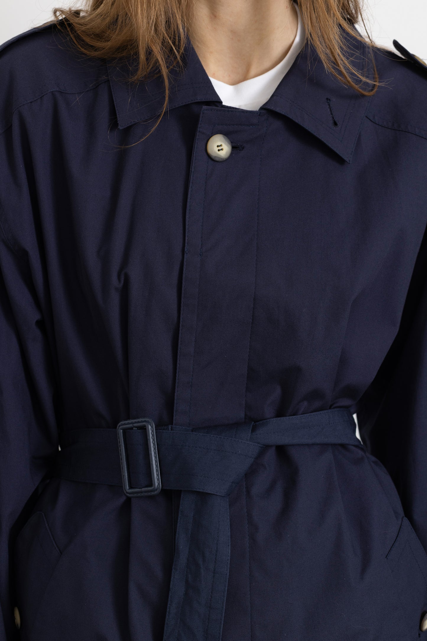 Vintage Navy Cotton Trench Coat