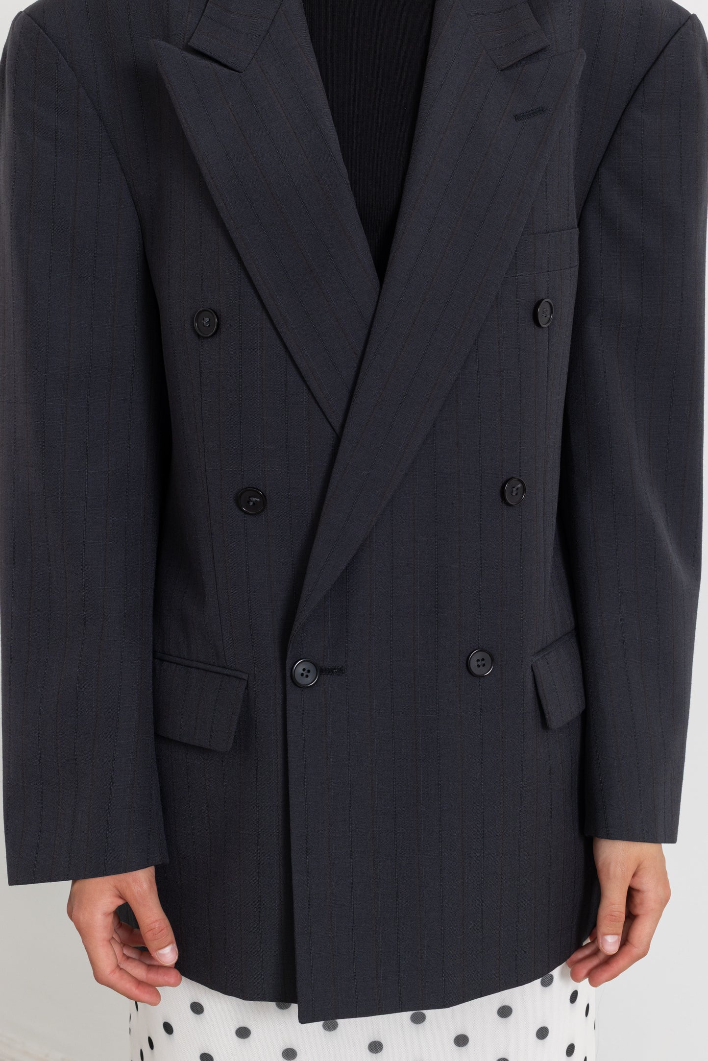 Vintage Grey Striped Wool Mohair Blazer