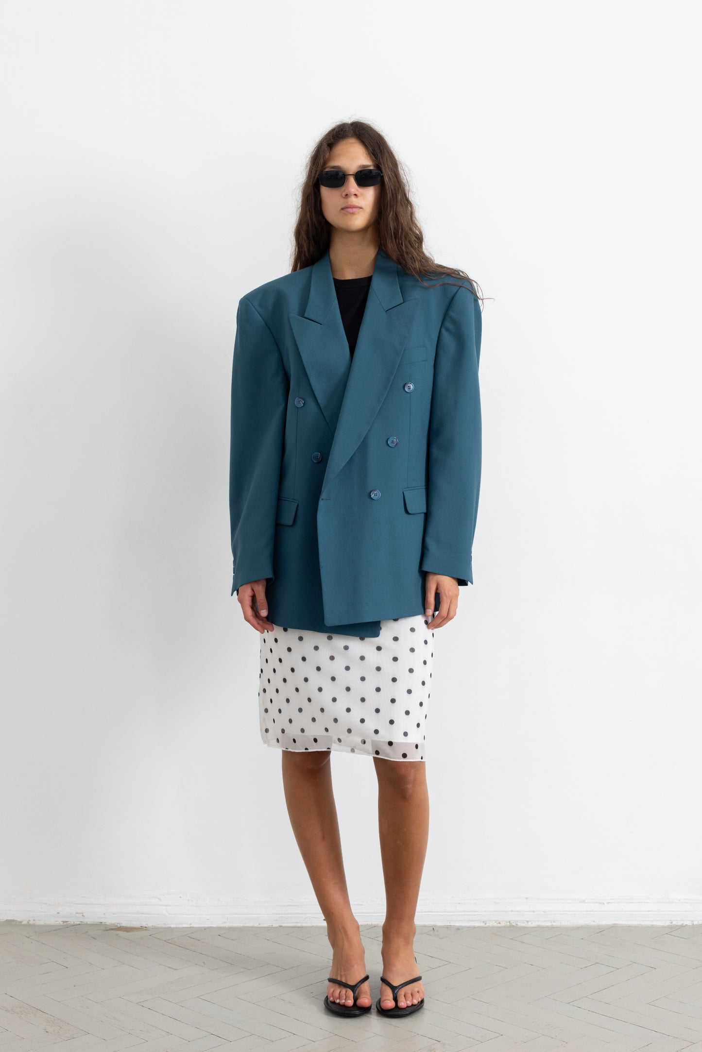 Vintage Teal Wool Blazer