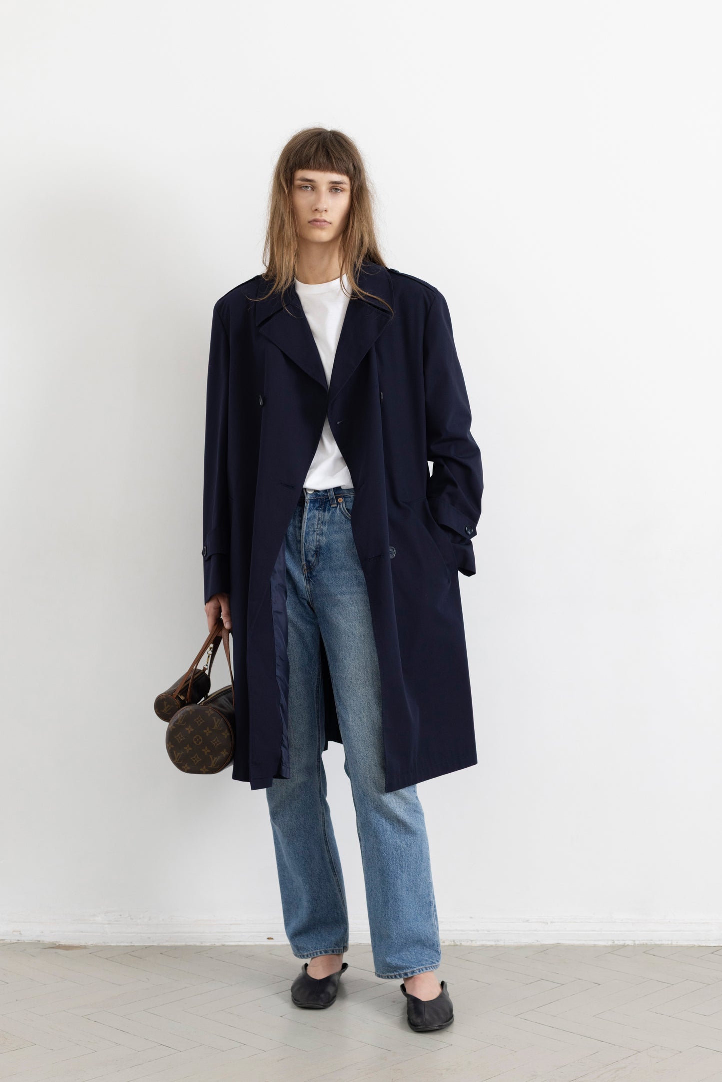 Vintage Navy Trench Coat
