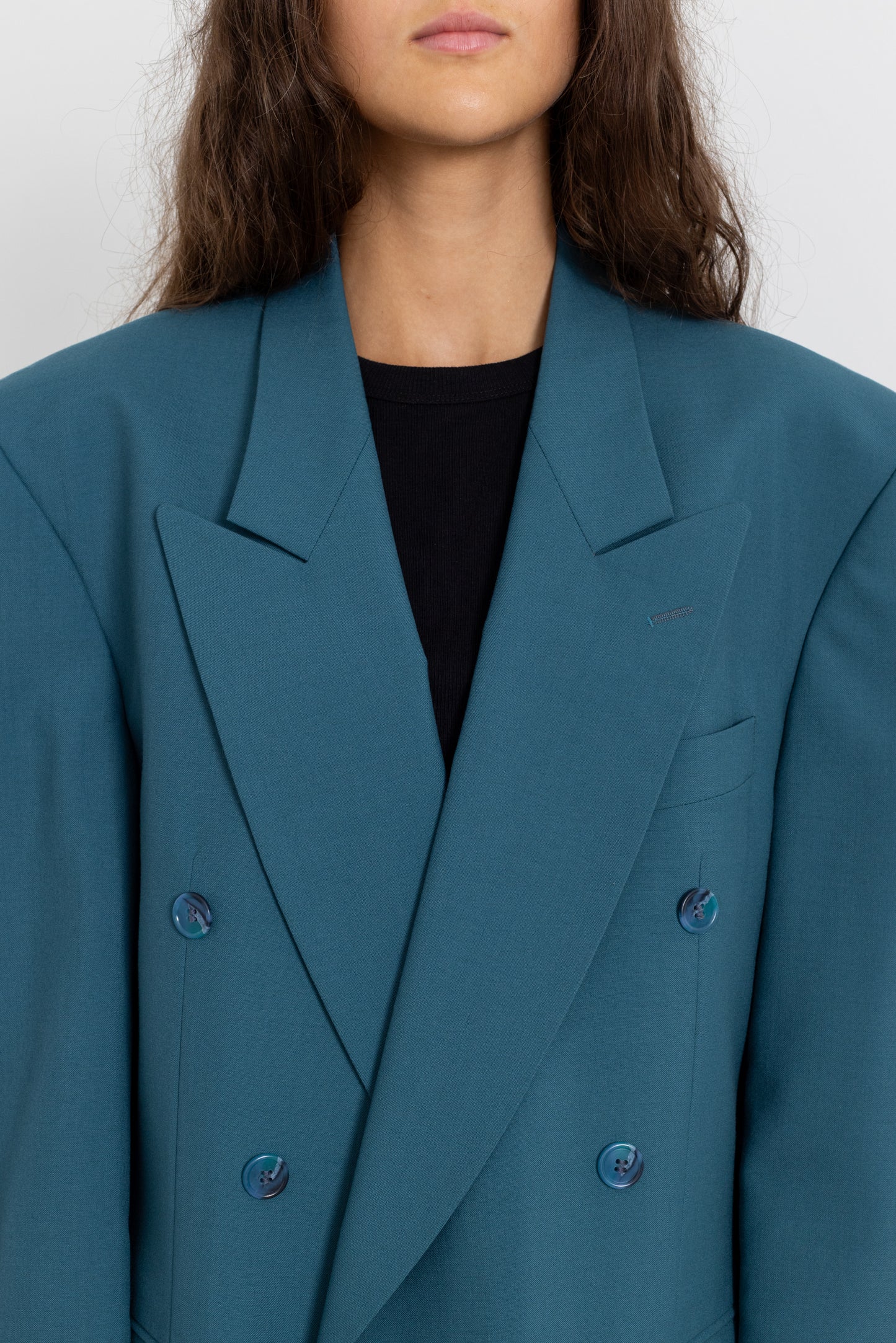 Vintage Teal Wool Blazer