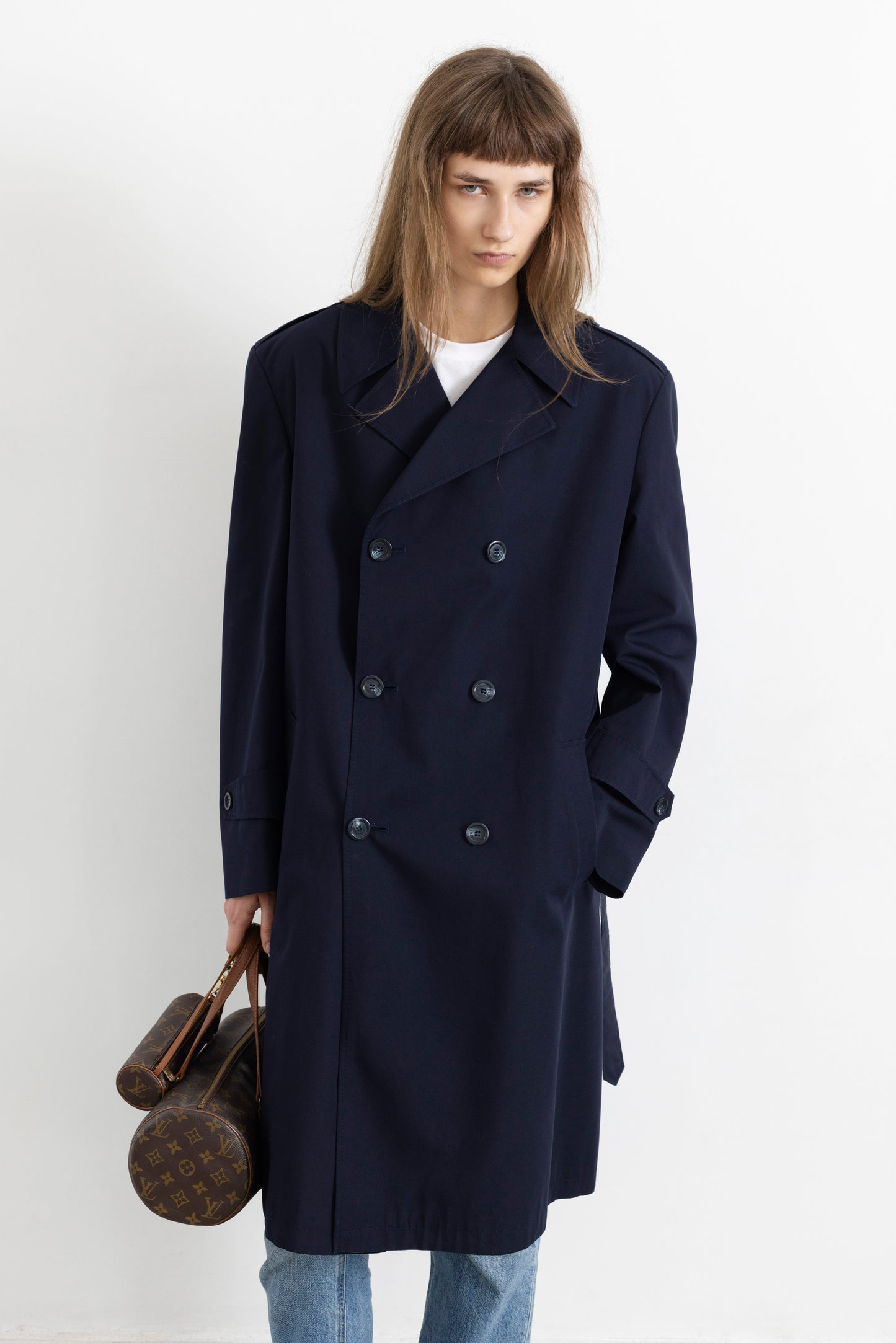 Vintage Navy Trench Coat